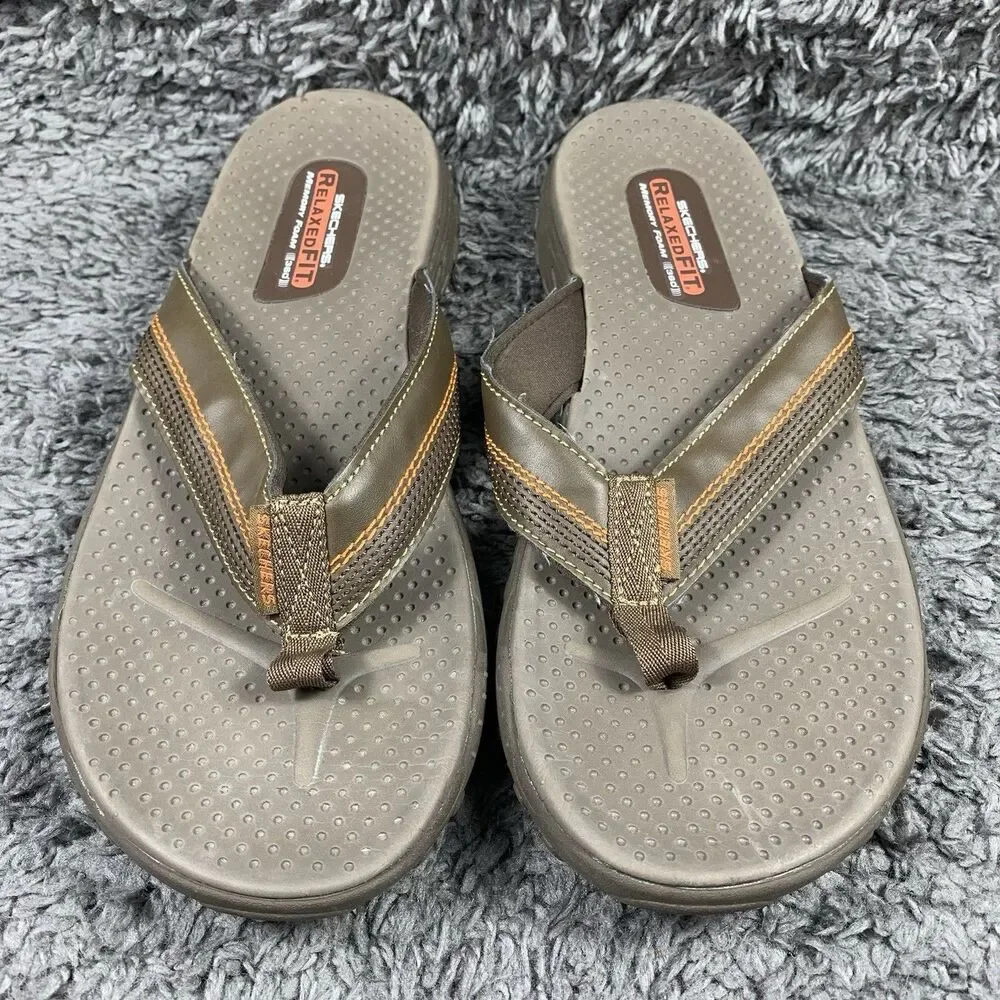 Men’s Skechers Cobano Brown Relaxed Fit Sandals Size 13